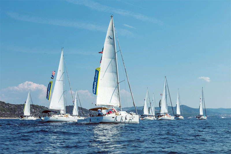 SailWeek Croatia fleet sailing in formation